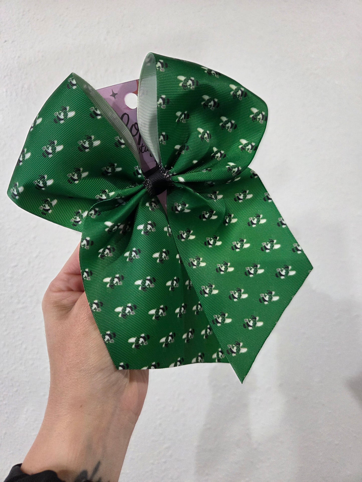 Green Buzzy Cheer Bow
