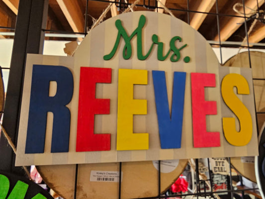 Teacher Name Sign