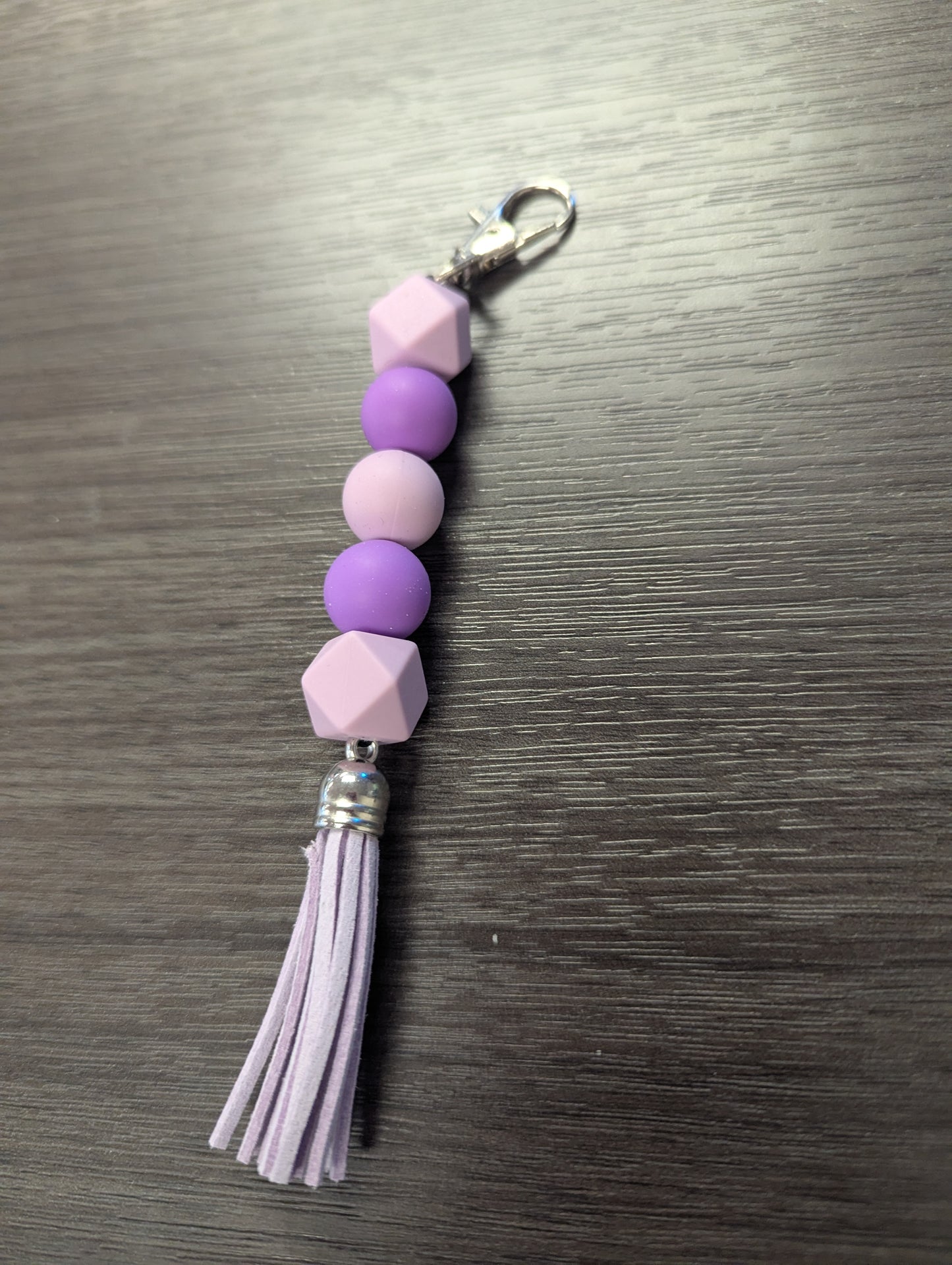 Purple Bead Keychain