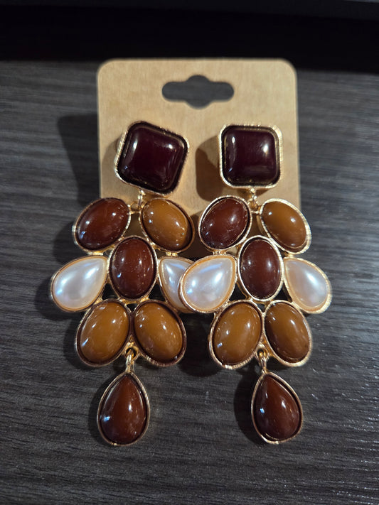 Brown & Pearl Dangle