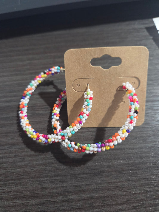 Multi Beaded Hoop