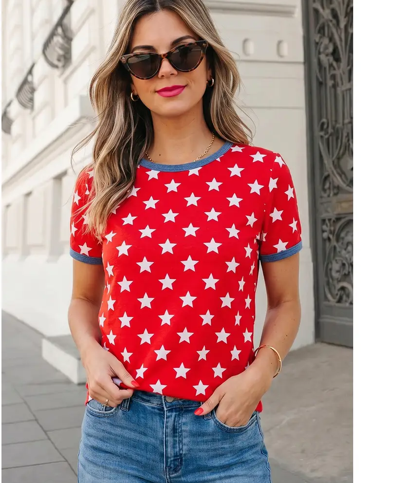 Star Cuffed Tee