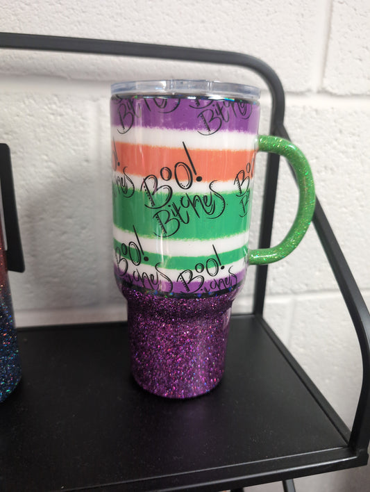 Boo Purple Green 24oz. Tumbler with handle
