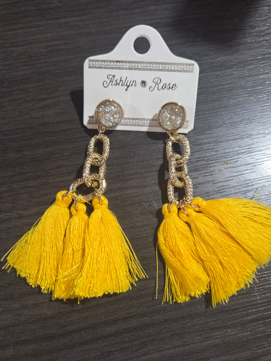 Yellow Fringe Dangle