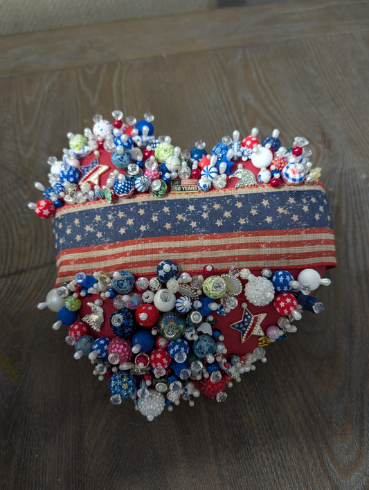 Patriotic Bead Heart