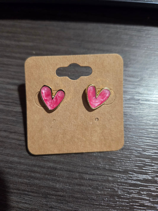 Pink Marble Studs