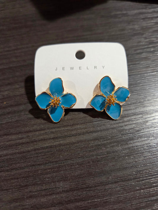 Blue Flower Stud