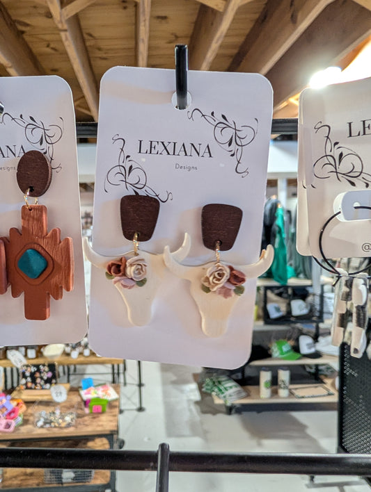 Floral Bull Earrings