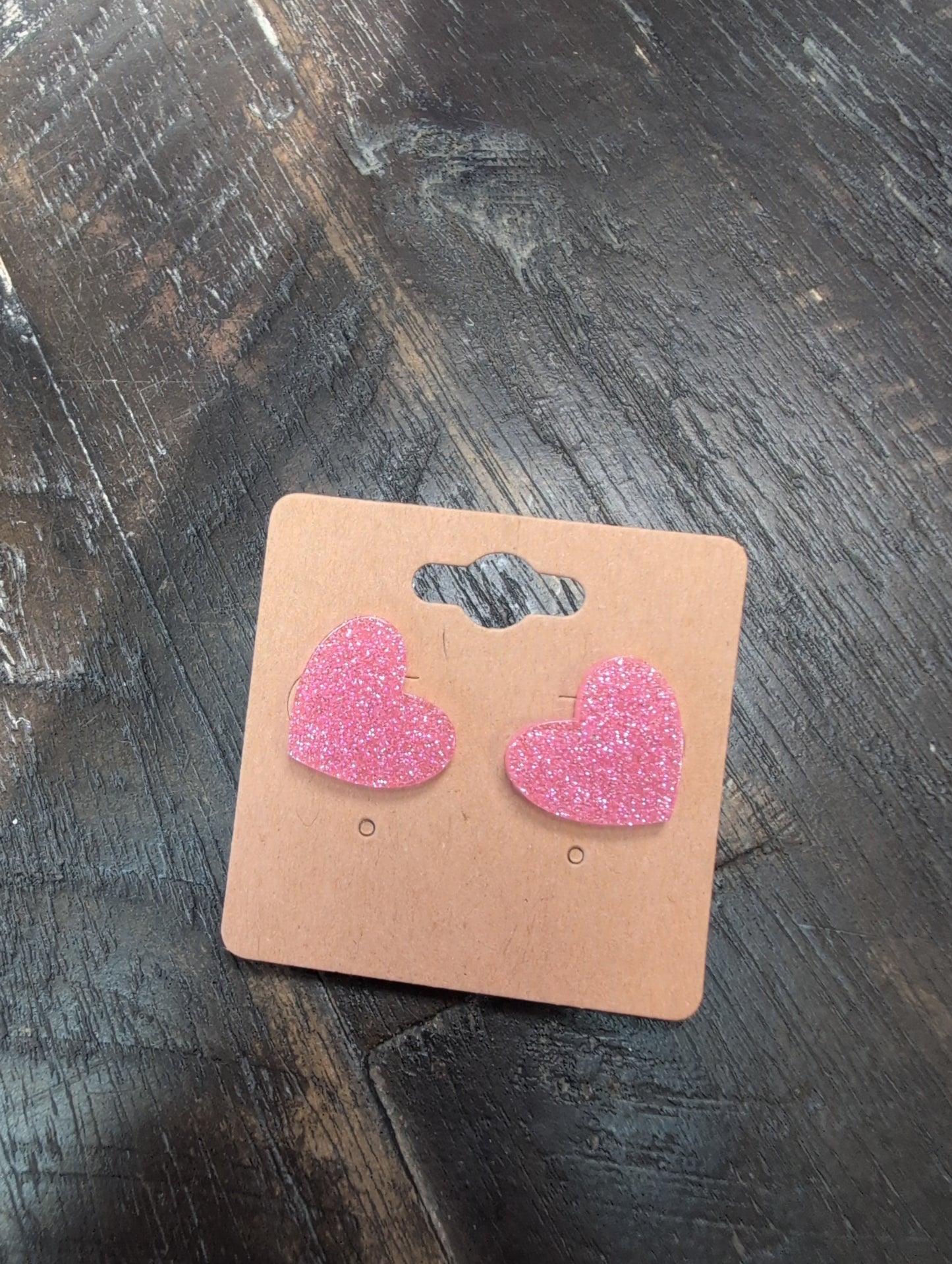 Heart Stud - Glitter
