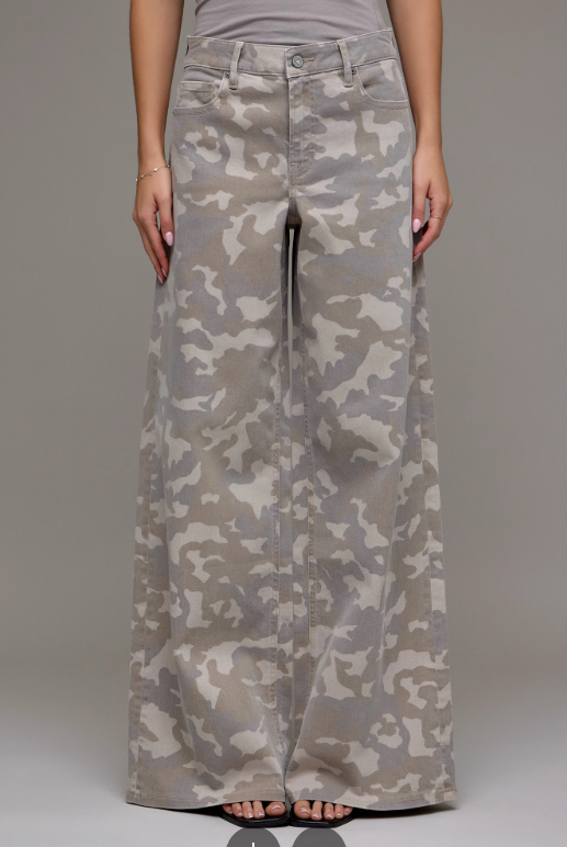 Tan Camo Hidden HR Wide Leg