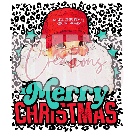 Leopard MAGA Santa DTF Transfer