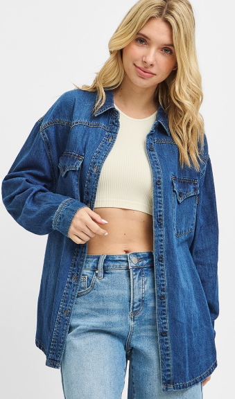 Western Yoke Dark Denim Shirt